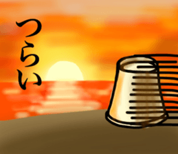 Pretty real paper cup face people sticker #13848784