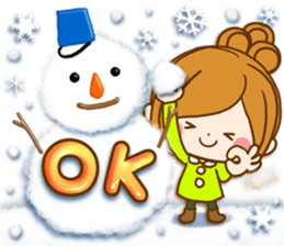 Leisurely a girlfriend .Happy winter sticker #13850311