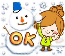 Leisurely a girlfriend .Happy winter sticker #13850311