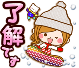 Leisurely a girlfriend .Happy winter sticker #13850312