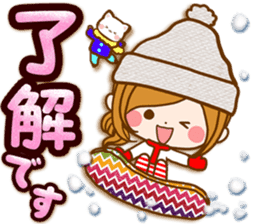 Leisurely a girlfriend .Happy winter sticker #13850312