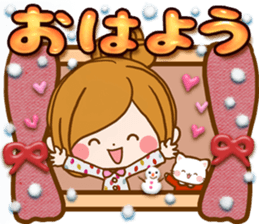 Leisurely a girlfriend .Happy winter sticker #13850315