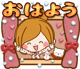 Leisurely a girlfriend .Happy winter sticker #13850315