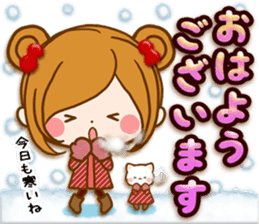 Leisurely a girlfriend .Happy winter sticker #13850316