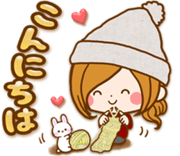 Leisurely a girlfriend .Happy winter sticker #13850317