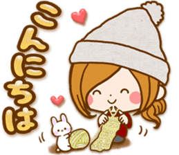 Leisurely a girlfriend .Happy winter sticker #13850317