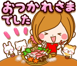 Leisurely a girlfriend .Happy winter sticker #13850320