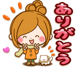 Leisurely a girlfriend .Happy winter sticker #13850322