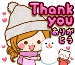 Leisurely a girlfriend .Happy winter sticker #13850323