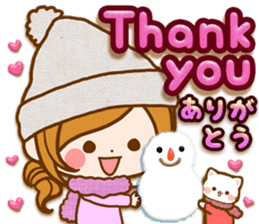 Leisurely a girlfriend .Happy winter sticker #13850323