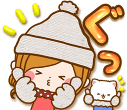 Leisurely a girlfriend .Happy winter sticker #13850325