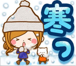 Leisurely a girlfriend .Happy winter sticker #13850326