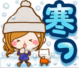 Leisurely a girlfriend .Happy winter sticker #13850326
