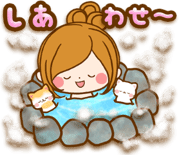 Leisurely a girlfriend .Happy winter sticker #13850329