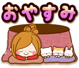 Leisurely a girlfriend .Happy winter sticker #13850330