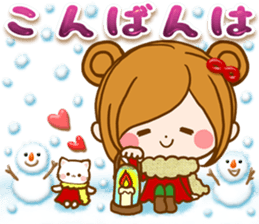 Leisurely a girlfriend .Happy winter sticker #13850332