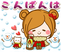 Leisurely a girlfriend .Happy winter sticker #13850332