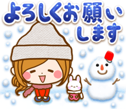 Leisurely a girlfriend .Happy winter sticker #13850333