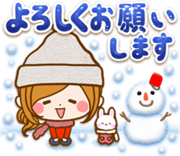 Leisurely a girlfriend .Happy winter sticker #13850333