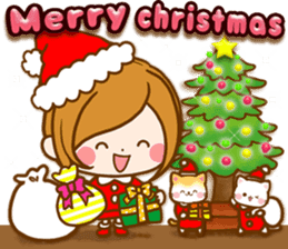 Leisurely a girlfriend .Happy winter sticker #13850335