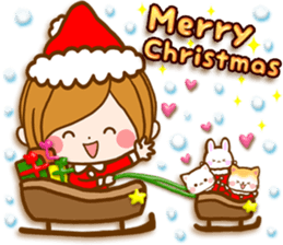 Leisurely a girlfriend .Happy winter sticker #13850336