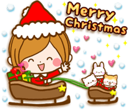 Leisurely a girlfriend .Happy winter sticker #13850336