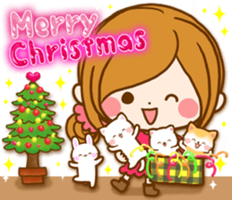 Leisurely a girlfriend .Happy winter sticker #13850337