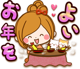 Leisurely a girlfriend .Happy winter sticker #13850338