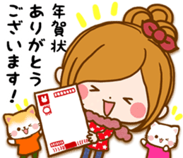 Leisurely a girlfriend .Happy winter sticker #13850340