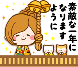 Leisurely a girlfriend .Happy winter sticker #13850348