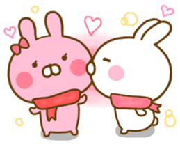 Rabbit Usahina Love winter sticker #13851290