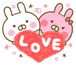 Rabbit Usahina Love winter sticker #13851312