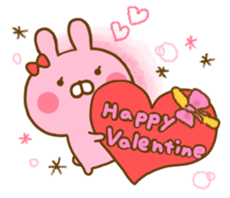 Rabbit Usahina Love winter sticker #13851325