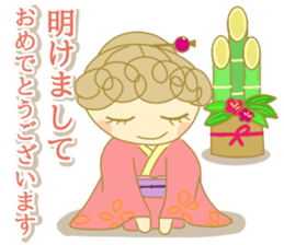 Sticker of Girl with a red ribbon sticker #13860455