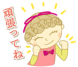 Sticker of Girl with a red ribbon sticker #13860456