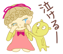 Sticker of Girl with a red ribbon sticker #13860458