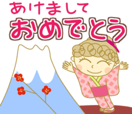 Sticker of Girl with a red ribbon sticker #13860459