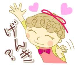 Sticker of Girl with a red ribbon sticker #13860463