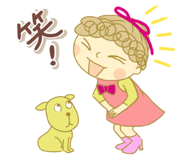 Sticker of Girl with a red ribbon sticker #13860465