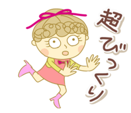 Sticker of Girl with a red ribbon sticker #13860466