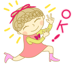 Sticker of Girl with a red ribbon sticker #13860471