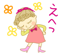 Sticker of Girl with a red ribbon sticker #13860473