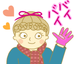 Sticker of Girl with a red ribbon sticker #13860474