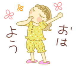 Sticker of Girl with a red ribbon sticker #13860475