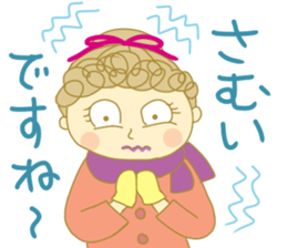 Sticker of Girl with a red ribbon sticker #13860476