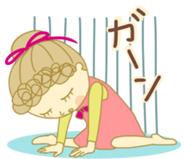 Sticker of Girl with a red ribbon sticker #13860479