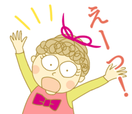 Sticker of Girl with a red ribbon sticker #13860480