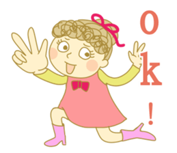 Sticker of Girl with a red ribbon sticker #13860481