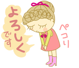 Sticker of Girl with a red ribbon sticker #13860483