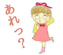 Sticker of Girl with a red ribbon sticker #13860484